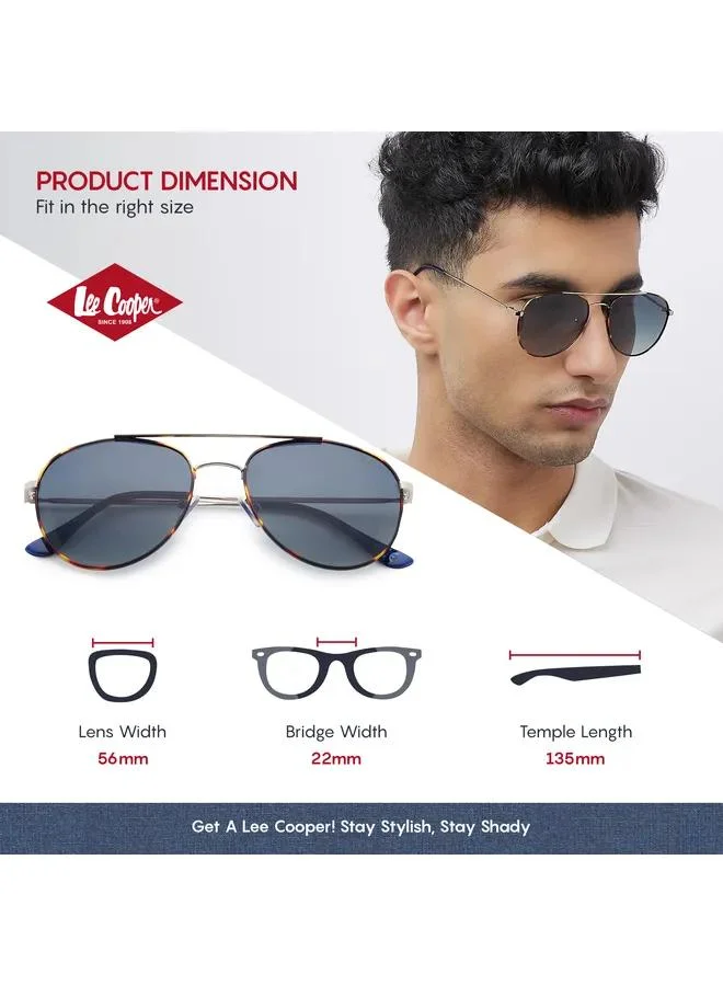 Lee Cooper Polarized Sunglasses Silver Frame Gradient G15 Mirror Lens 56mm  - LC1205C01