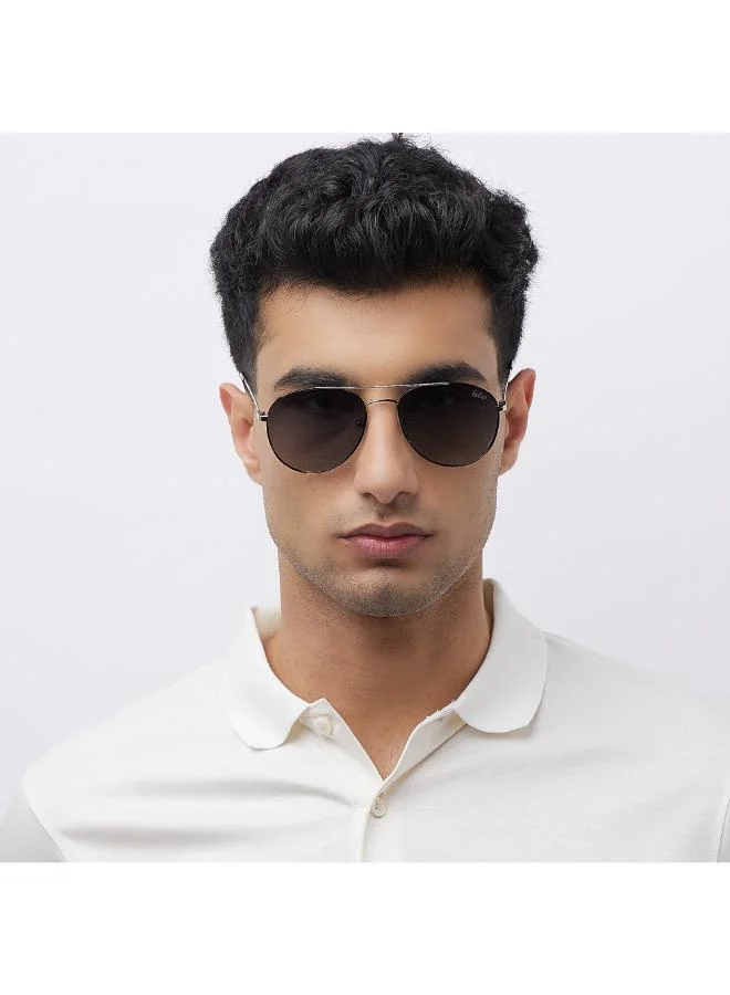 Lee Cooper Polarized Sunglasses Silver Frame Gradient G15 Mirror Lens 56mm  - LC1205C01