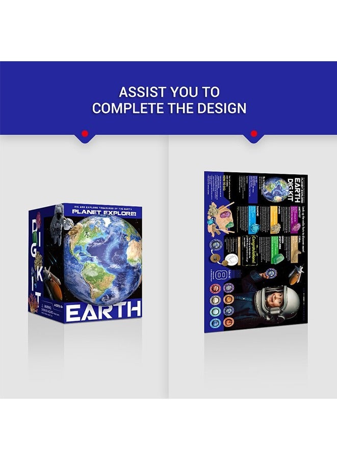 Gemstone Dig Kit - Earth Planets Dig Kits Science Kits for Kids Age 6-8, STEM Science Educational Toys, Space Toys Gift for Boys and Girls  - Image 3