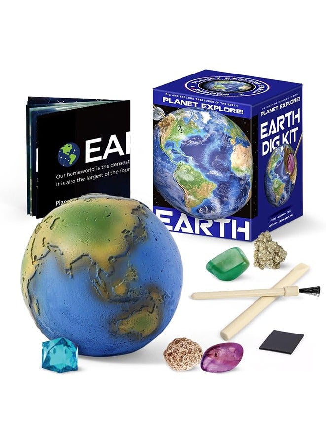 Gemstone Dig Kit - Earth Planets Dig Kits Science Kits for Kids Age 6-8, STEM Science Educational Toys, Space Toys Gift for Boys and Girls  - Image 1