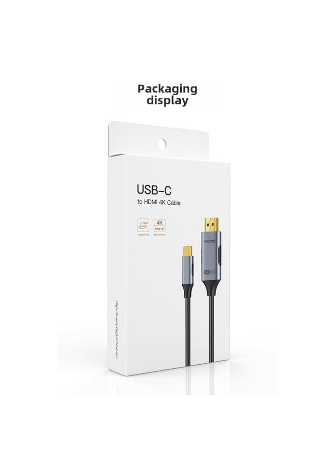 نيوترل كابل محول من Type-C إلى HDMI، كابل شاشة متطابقة بدقة 4K للهاتف المحمول والكمبيوتر، كابل تحويل من Type-C إلى HDMI - Image 1