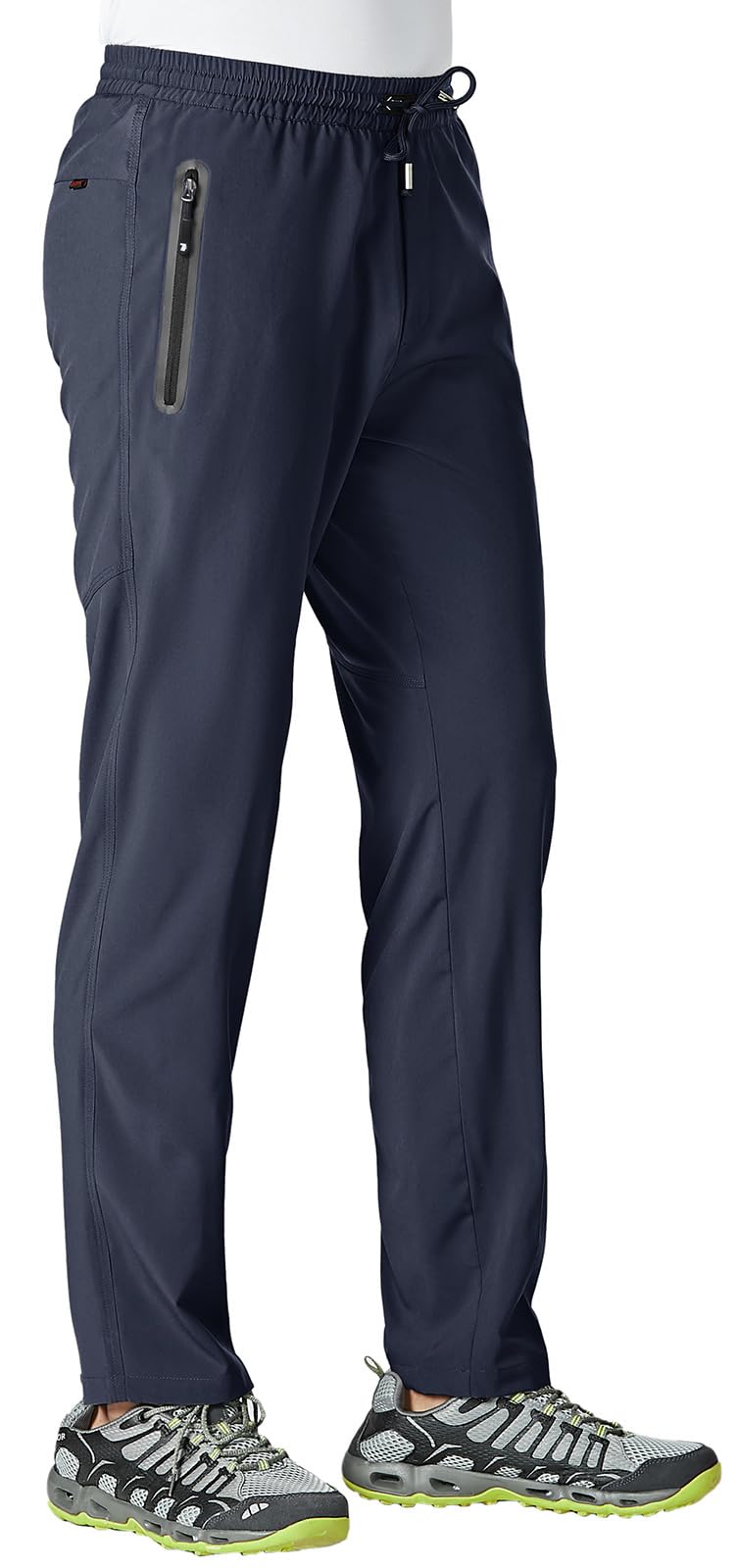 Rdruko Men's Quick Dry Sweatpants with Zipper Pockets Lightweight Athletic Pants for Jogging, Workout, Gym, Running, Training(Navy Blue, US M) - Image 2