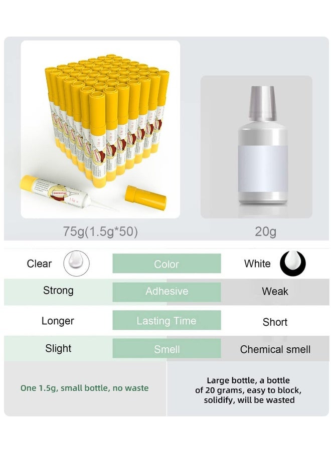 Generic 50 Vials of 1.5 Gram Super Glue, All Purpose Adhesive for Instant Bonding of Glass, Metal, Wood, Plastic, Leather, and More  - Image 2