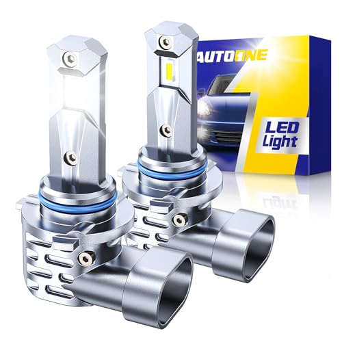 AUTOONE HB3 9005 LED Light Bulbs White, 6000K Super Bright, Fanless Mini Size, Plug and Play, Pack of 2 - Image 1