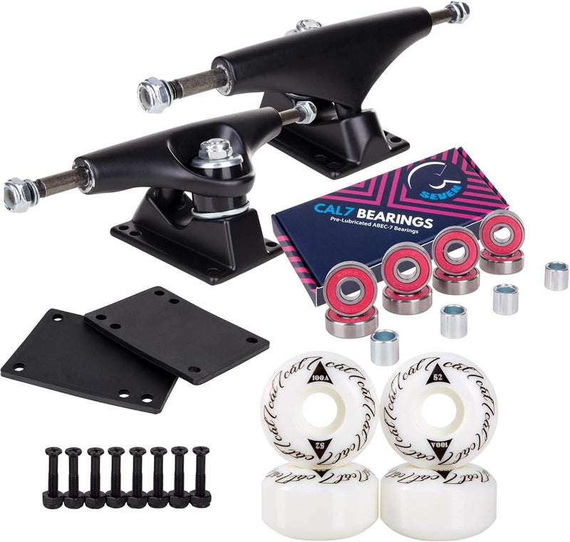 Cal 7 Skateboard Complete Combo with 139 mm Trucks, 52 mm Wheels, Bearings, Durable Skateboard Hardware Kit, Starter Set for Standard Skateboards - Image 2