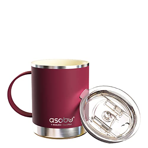 asobu Ultimate Ceramic Travel Mug, 12oz Insulated Stainless Steel Coffee Cup with Handle & Splash-Resistant Lid, Ceramic Lined for Pure Taste, BPA-Free, Double-Wall Vacuum for Hot Drinks - Image 1