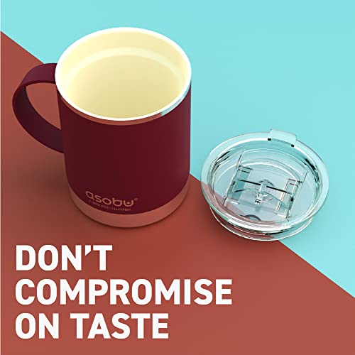 asobu Ultimate Ceramic Travel Mug, 12oz Insulated Stainless Steel Coffee Cup with Handle & Splash-Resistant Lid, Ceramic Lined for Pure Taste, BPA-Free, Double-Wall Vacuum for Hot Drinks - Image 3