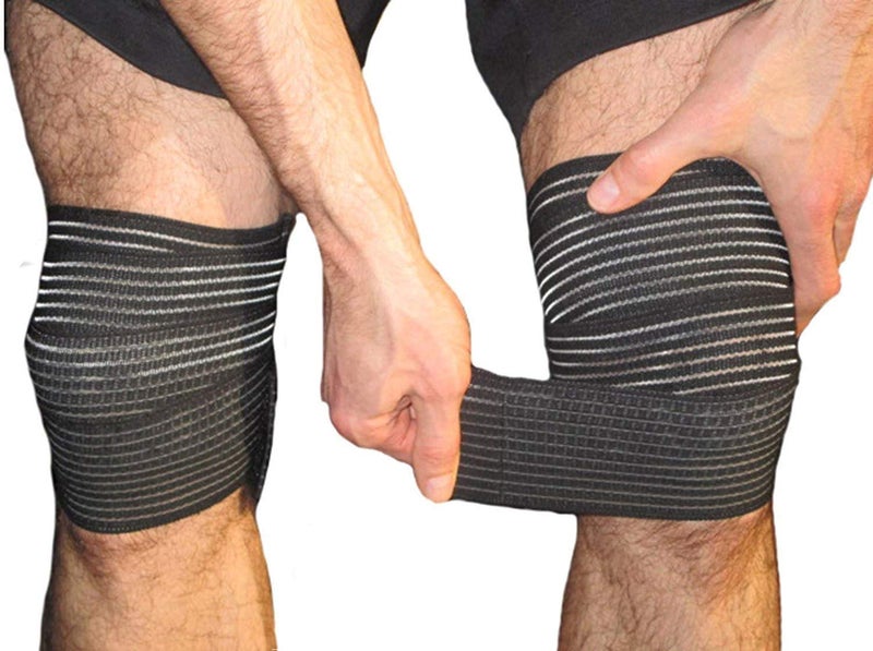 SLYK Elastic Compression Bandage Wraps Support for Knee, Legs, Ankle, Elbow, Reduce Muscle Swelling and Sprains,Support for Gym Workout Squats and Powerlifting - Pack of 2 - Image 2