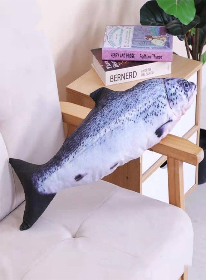 JULAN 31 inch Giant Simulation Fish Stuffed Animal,Soft Salmon Cushion Pillow 3D Simulation Fish Plush Pillows,Chubby Stuffed Salmon Toy Throw Pillow for Kid's Room Décor Pillow, Kids Gift (31inch/ 80cm) - Image 3