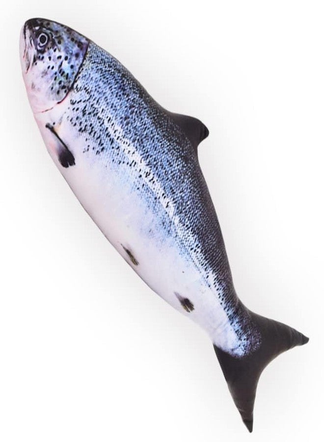 JULAN 31 inch Giant Simulation Fish Stuffed Animal,Soft Salmon Cushion Pillow 3D Simulation Fish Plush Pillows,Chubby Stuffed Salmon Toy Throw Pillow for Kid's Room Décor Pillow, Kids Gift (31inch/ 80cm) - Image 2