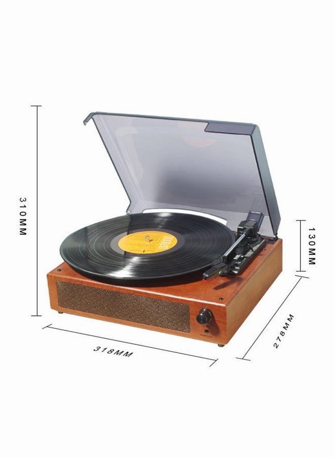 High End Wooden PU Leather 3 Speed Gramophone CD Player Suitcase Wireless Bluetooth Retro Vinyl Turntable Record Player - Image 3
