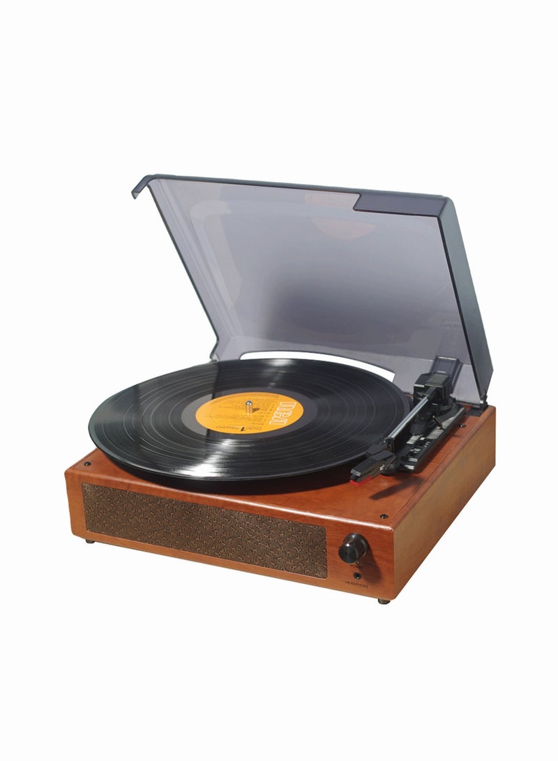 High End Wooden PU Leather 3 Speed Gramophone CD Player Suitcase Wireless Bluetooth Retro Vinyl Turntable Record Player - Image 1