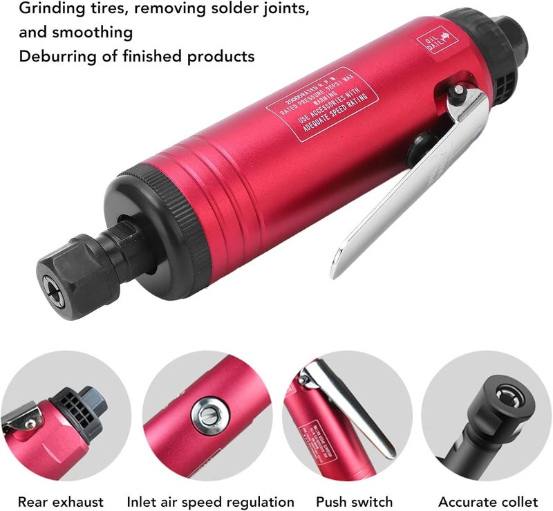 Salt mist resistant Stainless Steel Construction Air Die Grinder - 20000 RPM No Load Speed, 90 PSI Rated Pressure - Compact Style Tool with 3 mm and 6 mm Collets for Grinding Polishing and Deburring. (US Style) Classic practical design Low dust buildup Global light sturdy raw material Global assemble options All budget friendly options Globally popular elegant design Protective coating Varied global sizing picks Global easy assemble picks Occasional & permanent usable Flexible usage build Multi-use well optimized build Regional distribution available Gulf mainstream practical design Narrow & wide space compatible Gulf climate fit Space saving Nationwide courier network Room to room portable Care processed raw material User friendly optimized build Upgraded simple practical design Long lasting universal build Local available supply - Image 4