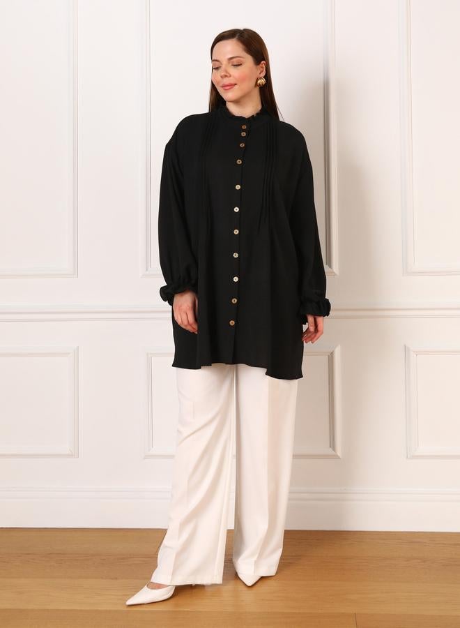 مودانيسا بلوزة تونيك بمقاس كبير بتفاصيل مدروزة - Image 2