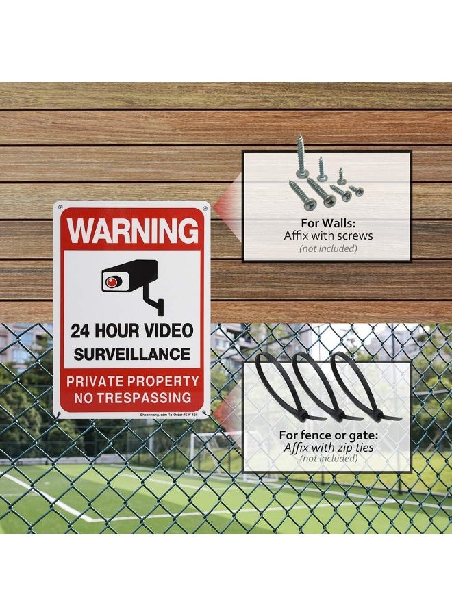 BPA® Private Property No Trespassing Sign, Video Surveillance Signs Outdoor, UV Printed .040 Mil Rust Free Aluminum 10 x 7 in, Security Camera Sign for Home, CCTV - Image 5