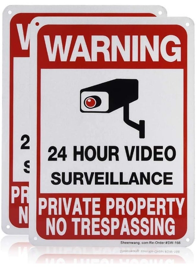 BPA® Private Property No Trespassing Sign, Video Surveillance Signs Outdoor, UV Printed .040 Mil Rust Free Aluminum 10 x 7 in, Security Camera Sign for Home, CCTV - Image 1