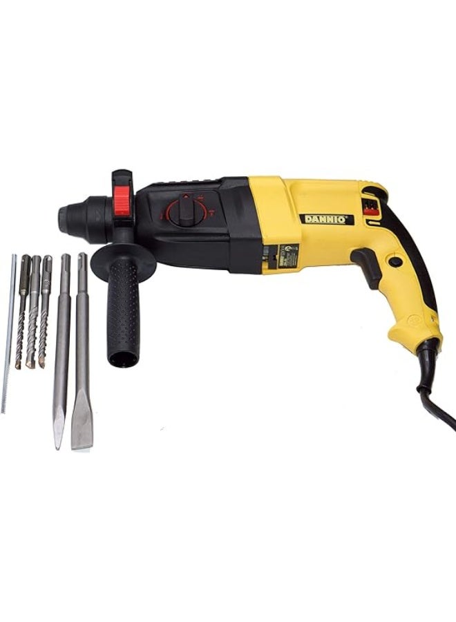 DANNIO Rotary Hammer Drill with Dual Drill Modes, 360° Rotating Auxiliary Handle, 26mm SDS-Plus, Concrete Power Tools with Case - 800 Watts (DN-26) - Image 1