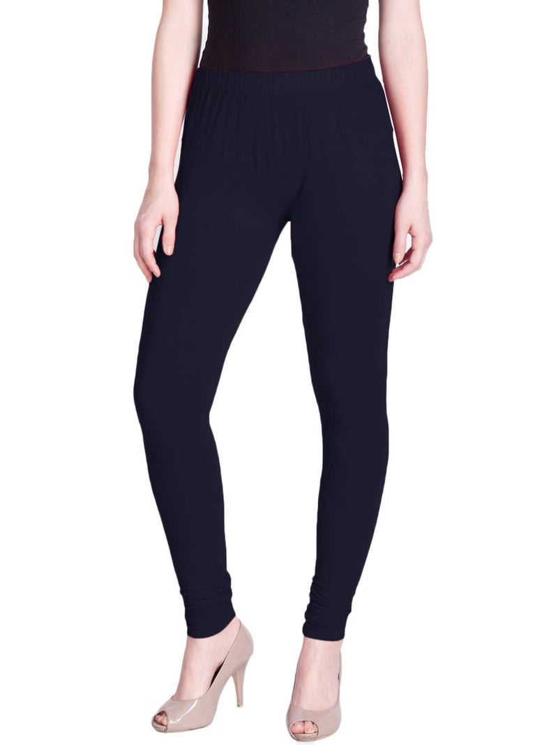 Lyra Women Solid Premium Cotton Churidar Leggings | Mid-Waist | Fashionwear - Image 1