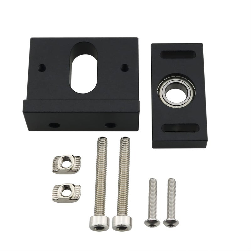 klarako Aluminum Alloy Adjustable Ender 3 Upgrade Z-Axis Leadscrew Top Mount Z-Rod Bearing Holder Adjustable Metal CR10 Z-Axis T8 Lead Screw Top Mount for Ender 3, Black - Image 1