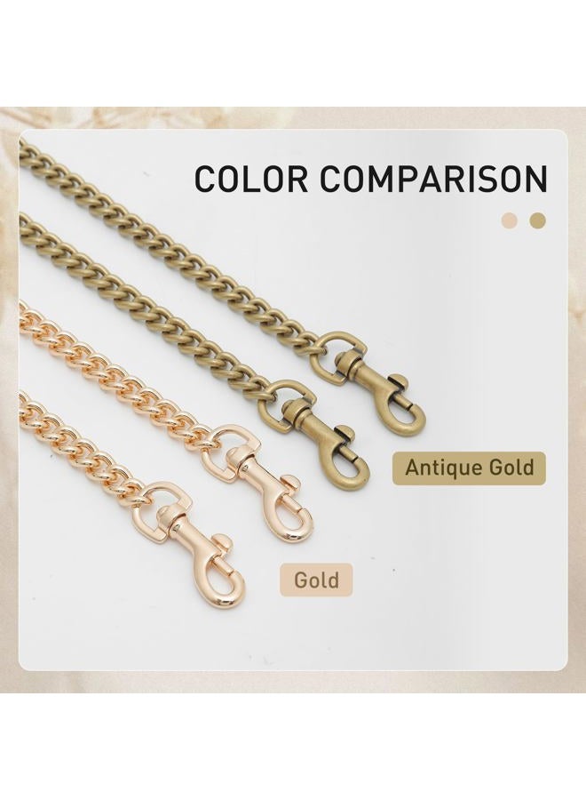 OAikor Metal Flat Chain Strap Replacement for Purse Shoulder Bag Handbag Straps Accessories 39" 100cm(Copper Golden), Copper Golden, 39" - Image 2
