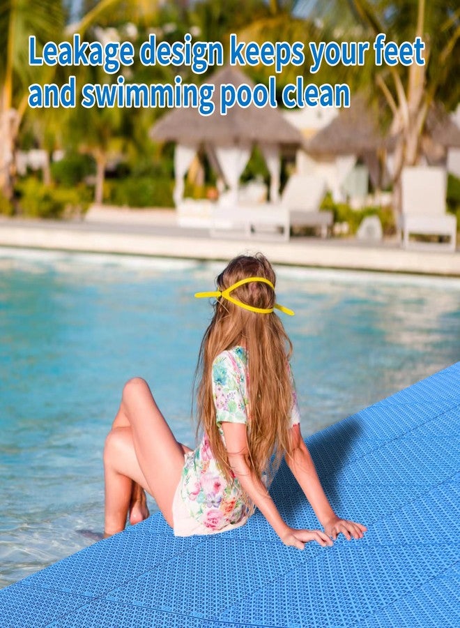 KEOHOLI 16pcs Pool Drainage Mat,Above Ground Walkways to Prevent Dirt from Entering The Pool, Pool Mats with Multiple Splicing Methods,Interlocking Plastic Floor for Pools Shower Rooms (10.3" x 10.3") - Image 2