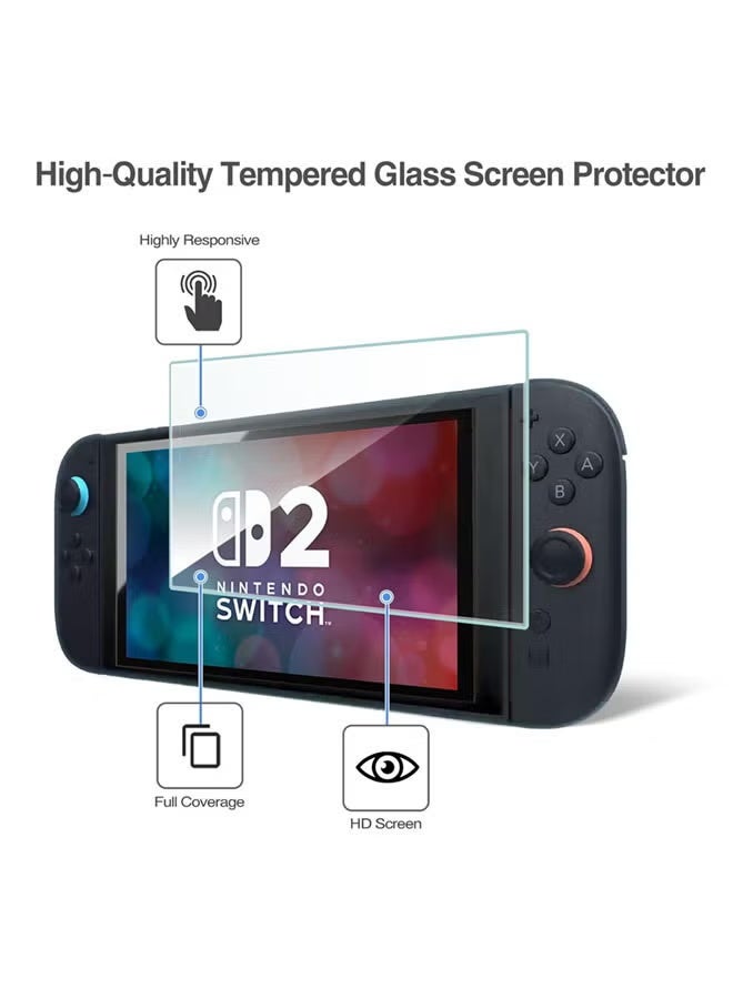 Risen Carrying Case for Nintendo Switch 2, 25 in 1, with 12 Game Card Slots, Screen Protectors and protective case and Grips Caps for Switch 2 Accessories - Image 5