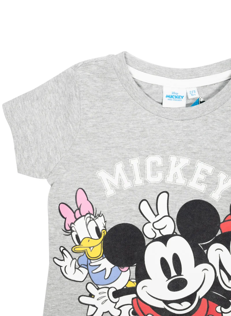 Mickey & Friends Disney Mickey & Minnie Friends Girls T-Shirt, Heather Grey