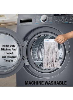 DICHOT DICHOT Wet Mop Refill 250 GM with Clip and Check Duster Cloth Blue Pack of 6  - Image 4
