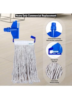 DICHOT DICHOT Wet Mop Refill 250 GM with Clip and Check Duster Cloth Blue Pack of 6  - Image 3