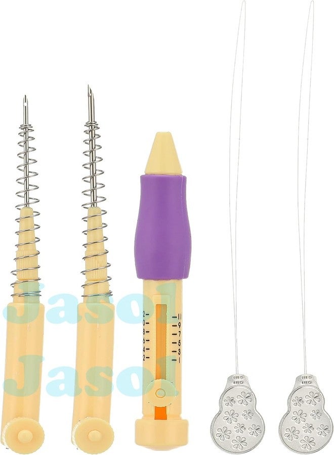 Jasol Punch Needle Embroidery Set with 3 Sizes Needle Pen Kit, Thread Cutter Cap Tool for DIY Craft, Sewing, Knitting, Embroidery Needle Punch Pink - Image 4