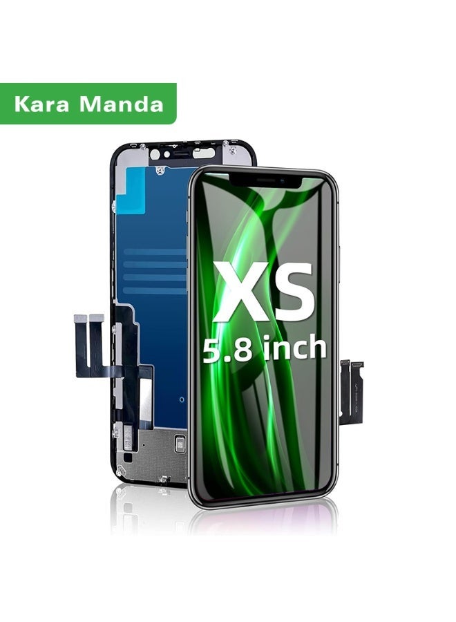 كاراماندا لشاشة iPhone Xs البديلة مقاس 5.8 بوصة، شاشة LCD تعمل باللمس ثلاثي الأبعاد مع وحدة تحويل الرقمية - متوافقة مع iPhone Xs (الموديل A2097، A1920، A2100، A2098) - Image 1