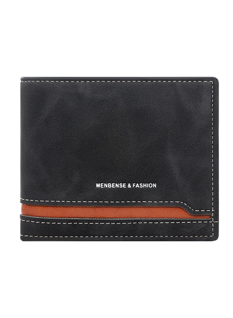 MenBense Business Men's Wallet Short Wallet Card Holder Document Bag 12*9.5*2.5cm - Image 1