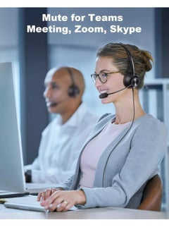 New Bee H368 USB Headset with Microphone for PC, Computer Headset with Mic, Wired Headset with USB-A & USB-C, Mute, in-Line Controls Call Center Headset for Work PC Laptop Office Phone Meeting Zoom Skype  - Image 5