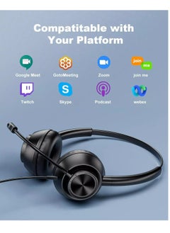 New Bee H368 USB Headset with Microphone for PC, Computer Headset with Mic, Wired Headset with USB-A & USB-C, Mute, in-Line Controls Call Center Headset for Work PC Laptop Office Phone Meeting Zoom Skype  - Image 4