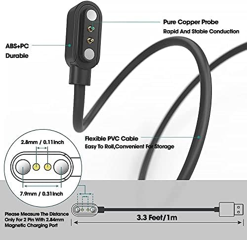 SKYCELL كابل شحن USB لساعة SKYCELL الذكية، متوافق مع Fire Boltt و boAt و Noise، شاحن ساعة ذكية لـ Firebolt، كابل شاحن ساعة ذكية لجميع الموديلات - Image 4
