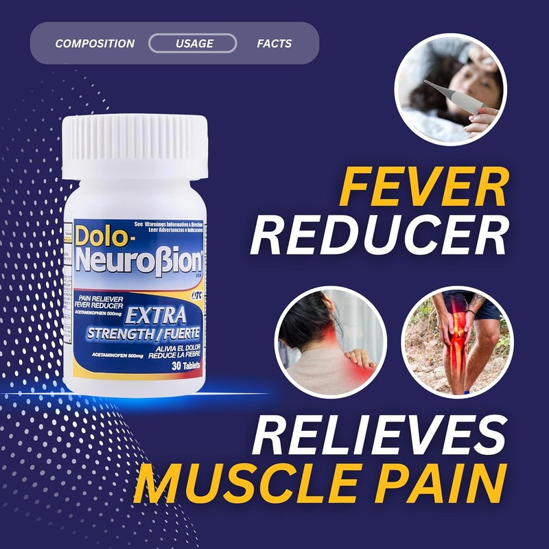Neurobion دولو نيوروبايون 30 قرص مسكن للألم خافض للحرارة قوة إضافية - Image 5