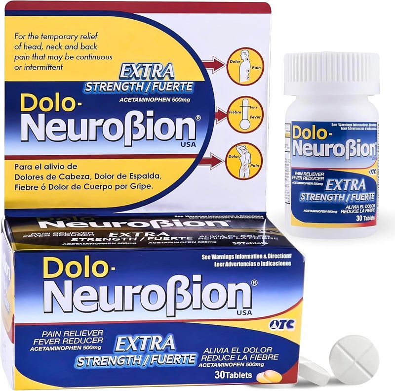 Neurobion دولو نيوروبايون 30 قرص مسكن للألم خافض للحرارة قوة إضافية - Image 1