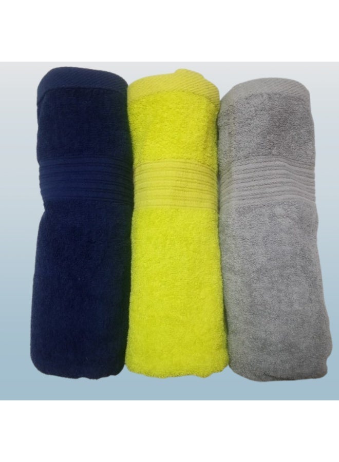 طقم فوطة قطن مقاس 50x100 سم عدد 3 قطع جودة عالية - Image 1