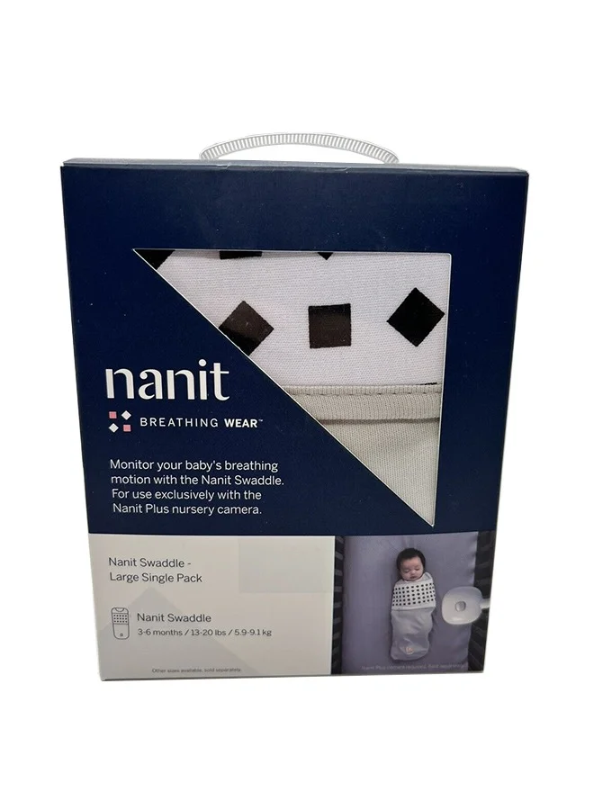Nanit Breathing Wear Band Works With Pro Baby Monitor To Track Breathing Motion Sensor Free, Like Your Hand On Their Heart From Anywhere, 100% Cotton, Size Small, 0 To 3 Months - Pebble Grey