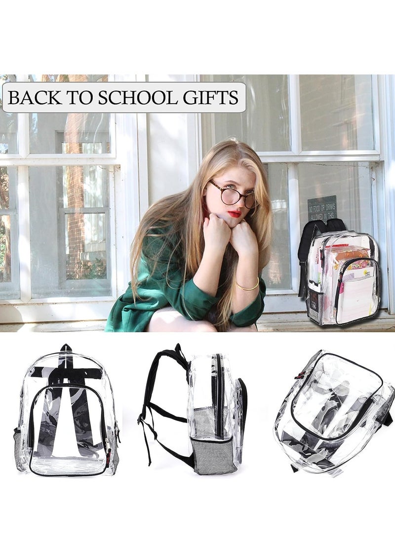 ORiTi - Clear Backpack See Through Backpack Transparent Bookbag Heavy Duty Clear Backpacks for School,Work,Security,College - Image 1