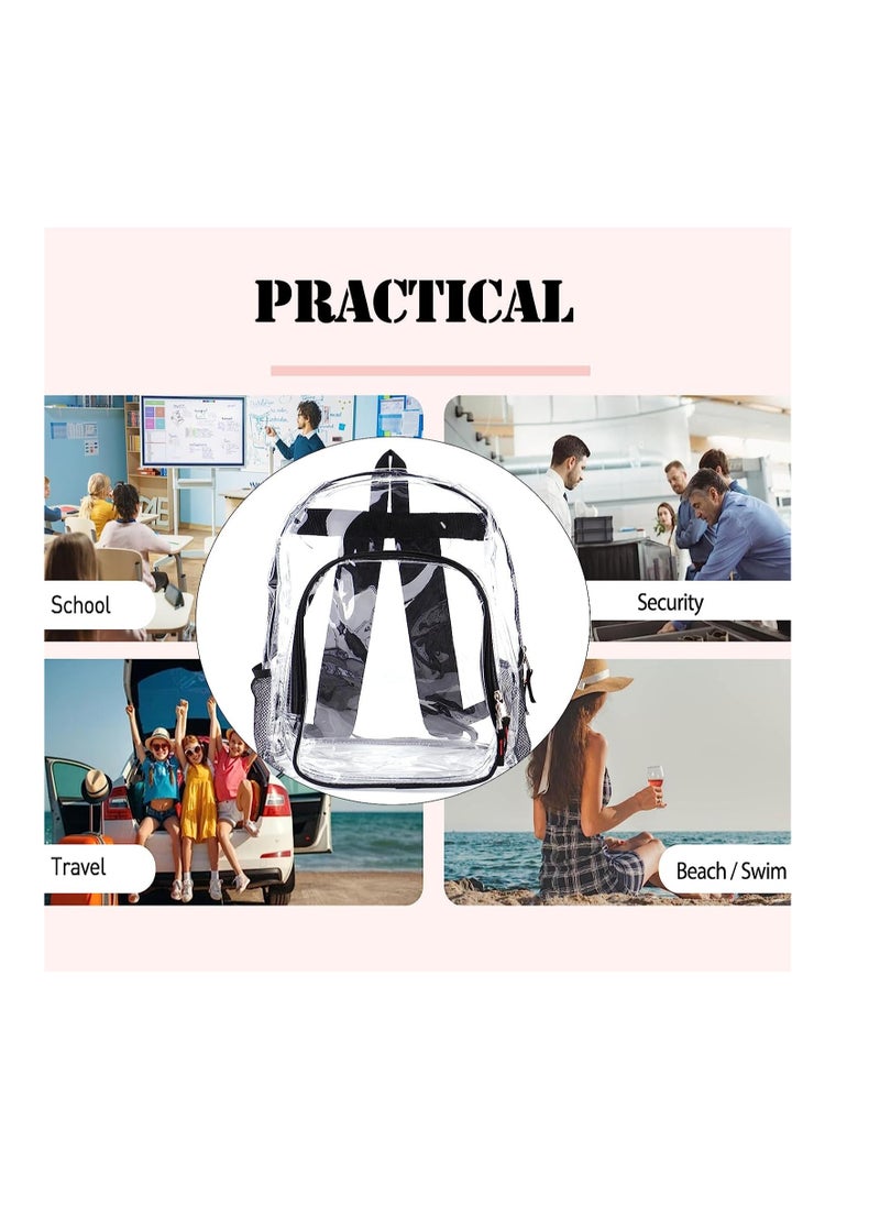 ORiTi - Clear Backpack See Through Backpack Transparent Bookbag Heavy Duty Clear Backpacks for School,Work,Security,College - Image 1