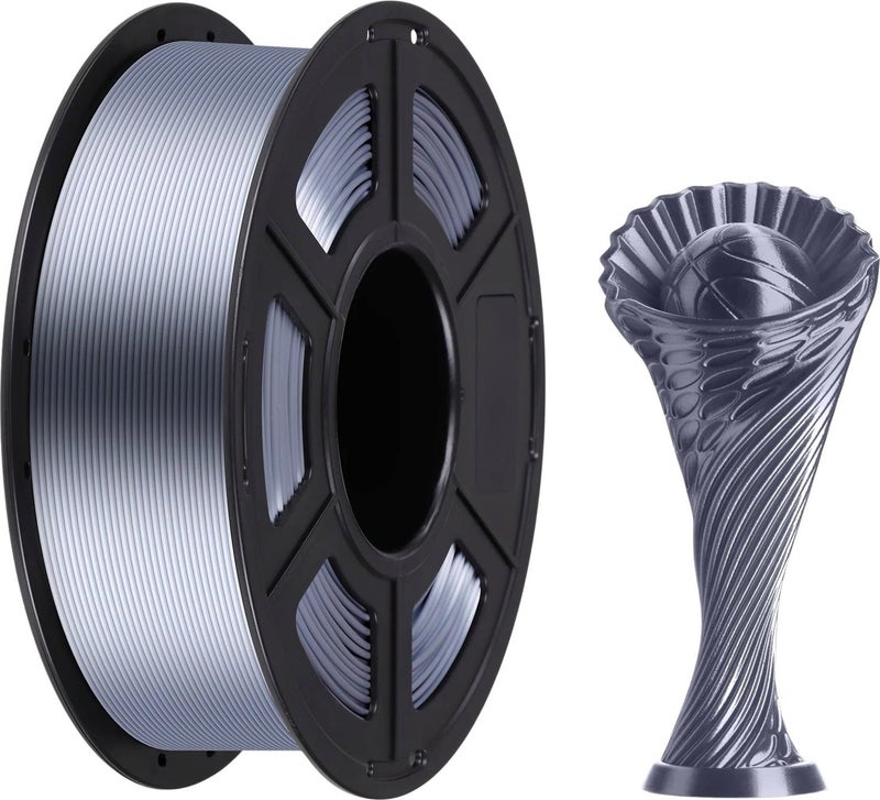 Anycubic خيوط PLA حرير فضي، 1.75 مم / 1000 جرام مع لمسة حريرية باللون الفضي