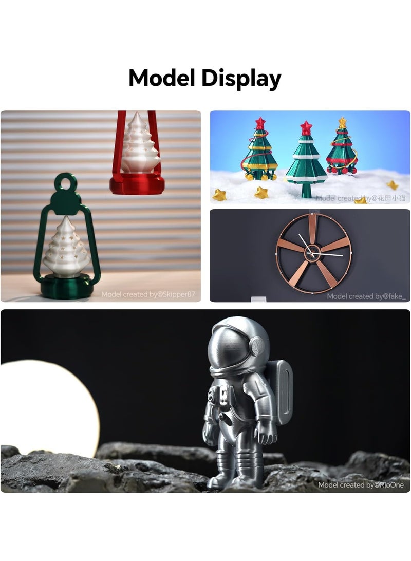 Anycubic خيوط PLA حرير فضي، 1.75 مم / 1000 جرام مع لمسة حريرية باللون الفضي - Image 2