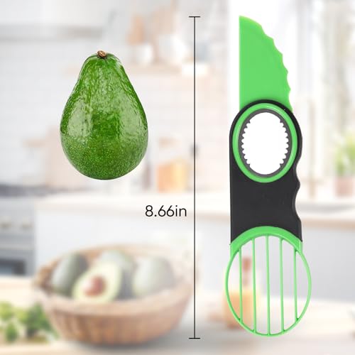 Ebecuoa Egg Slicers Avocado 3-in-1 Avocado Slicer Tool - Stainless Steel Peeler, avocados Pit Remover & Fruit Scooper - Safe Ergonomic Avocado Saver with Non-Slip Grip - Image 3