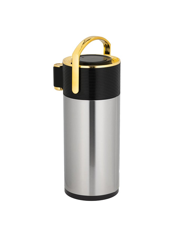 Alsaif Riva Coffee/Tea Flask ,Stainless Steel And Features An Easy Pump Action Pouring System, Stable Base, A Comfortable Handle,  2.2 Liters,Black/Gold. - Image 3