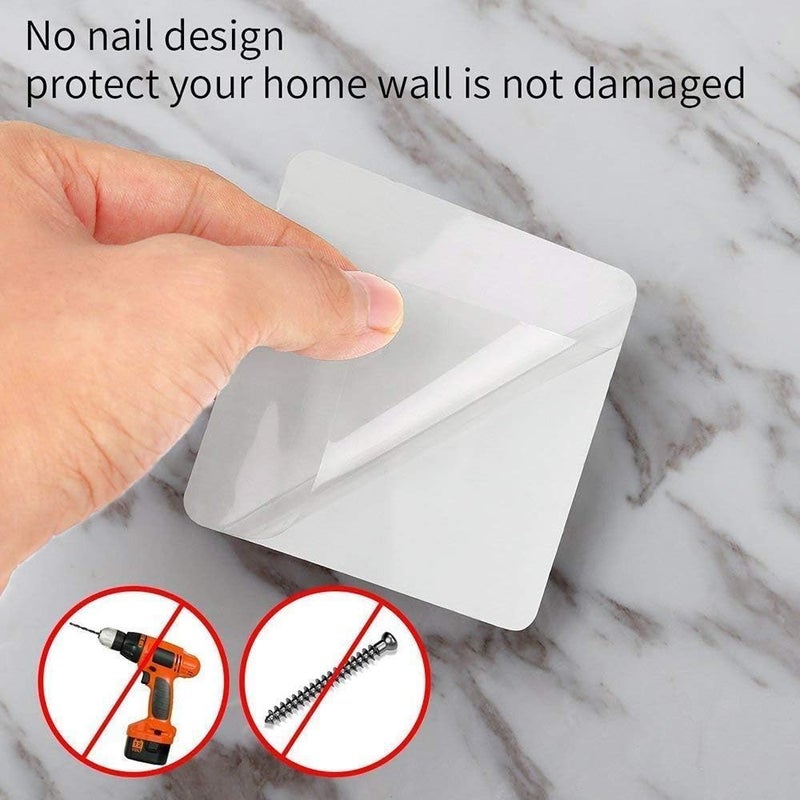 Glitzn Magic Plastic Self Adhesive Sticker Wall Hook Multi-Surface Damage-Free Hooks for Hanging Bathroom Self Corner Shelves Hook Kitchen (6 PCS) - Image 4