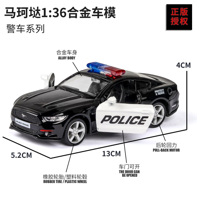 (Boxed) Simulation 1 To 36 American Mustang Rambo Police Car Children'S Toys Alloy Car Model Baking Accessories - Image 3