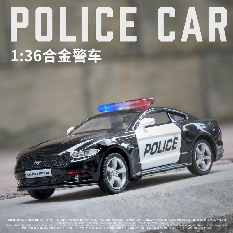 (Boxed) Simulation 1 To 36 American Mustang Rambo Police Car Children'S Toys Alloy Car Model Baking Accessories - Image 5