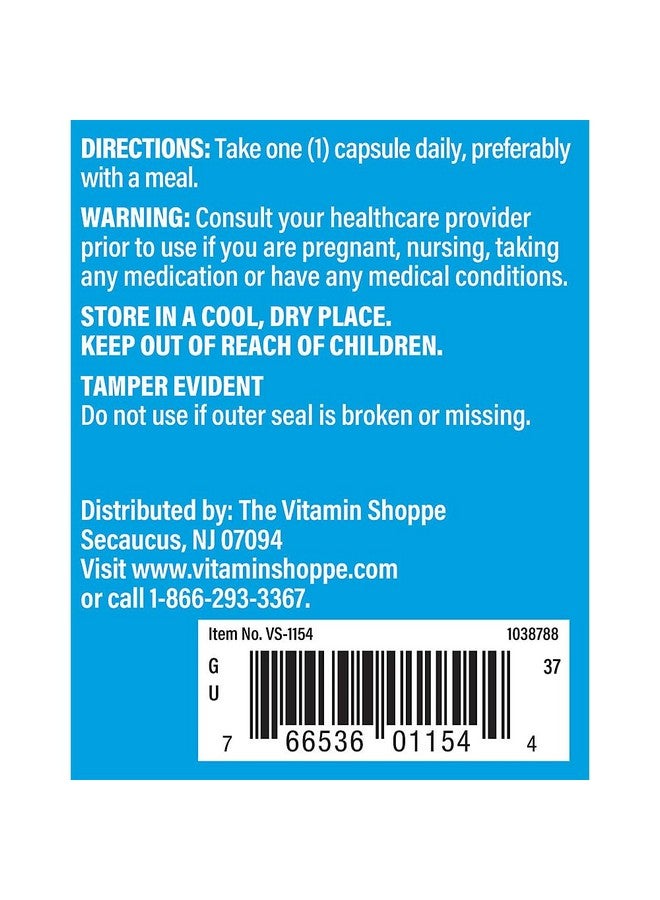 The Vitamin Shoppe Pantothenic Acid 500MG, with Vitamin B5, Supports Energy Production & Hair, Skin, Nails, Once Daily (100 Capsules) - Image 4