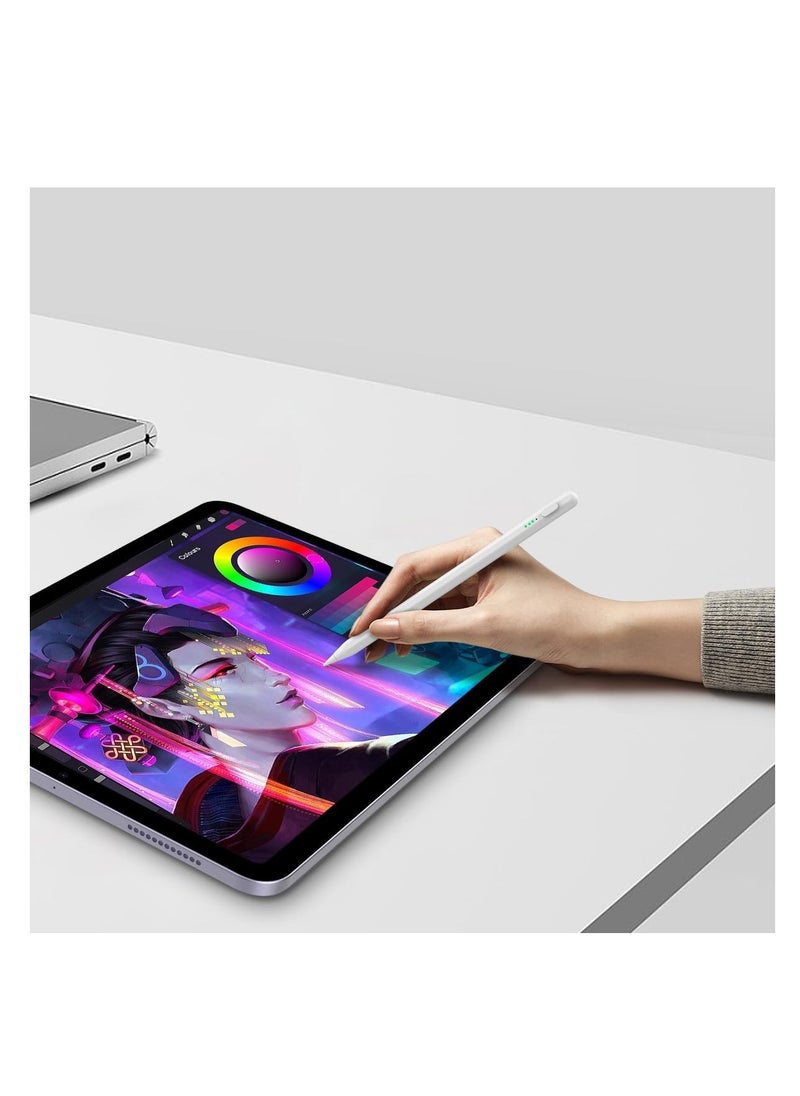 Generic - Stylus Pen for iPad with Tilt Precision with Palm Rejection Technology for iPro 2018-2024 13-11-12.9 inch 10-9-8-7-6 Air 11 13 M2-6-5-4-3 Mini 5-6 White for iPad 10th-9th-8th-7th Generation - Image 1